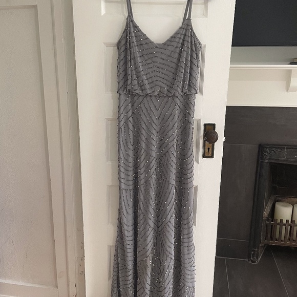 Sequin Blouson Dress in Grey Size 4 - Picture 1 of 3